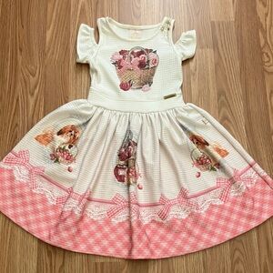 KIKI XODO Girls Flare Dog Printed Dress. Sz 8